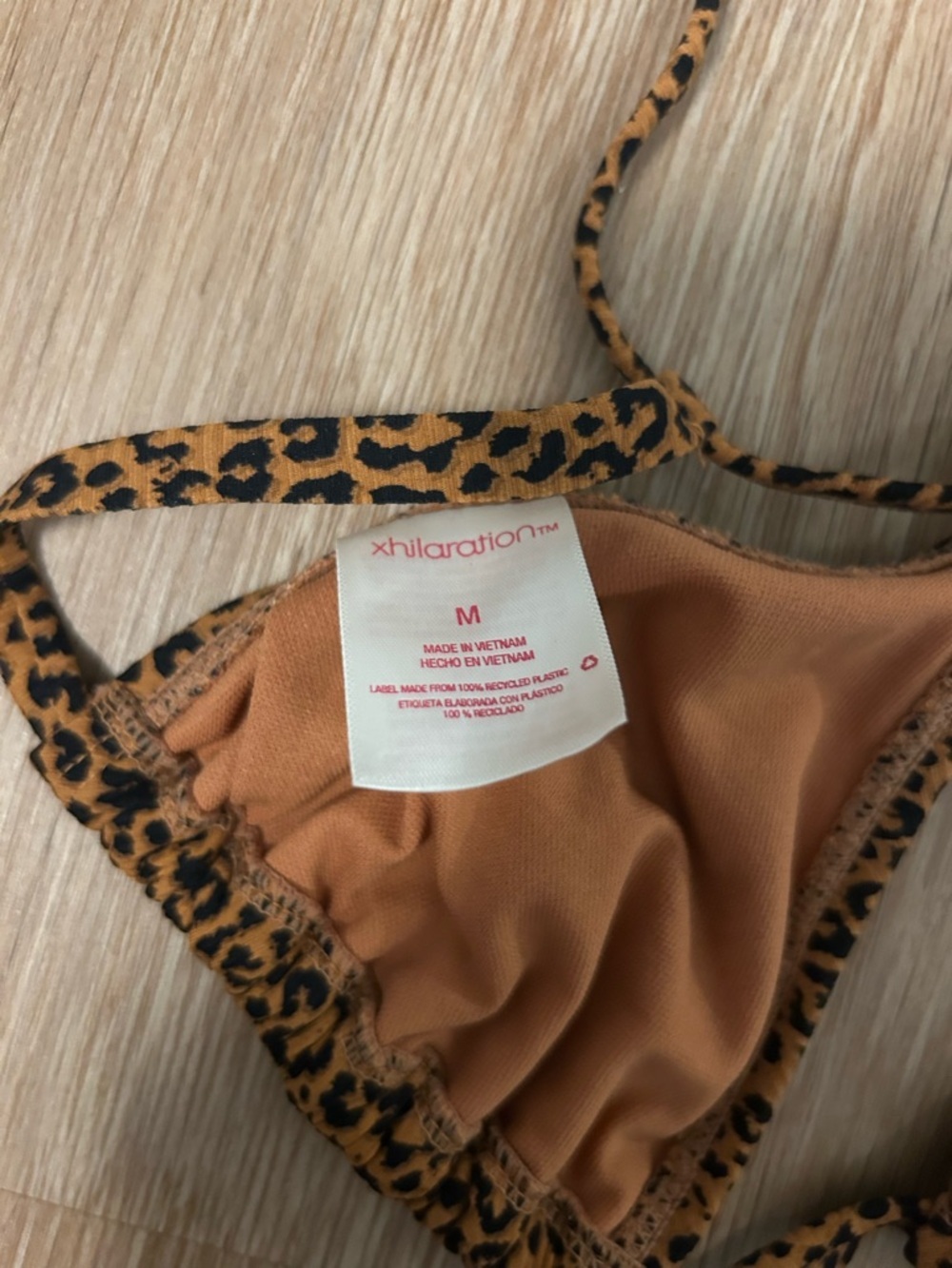 Xhilaration Leopard Print Kids Bikini Top - Tan and Black - Picture 2 of 2
